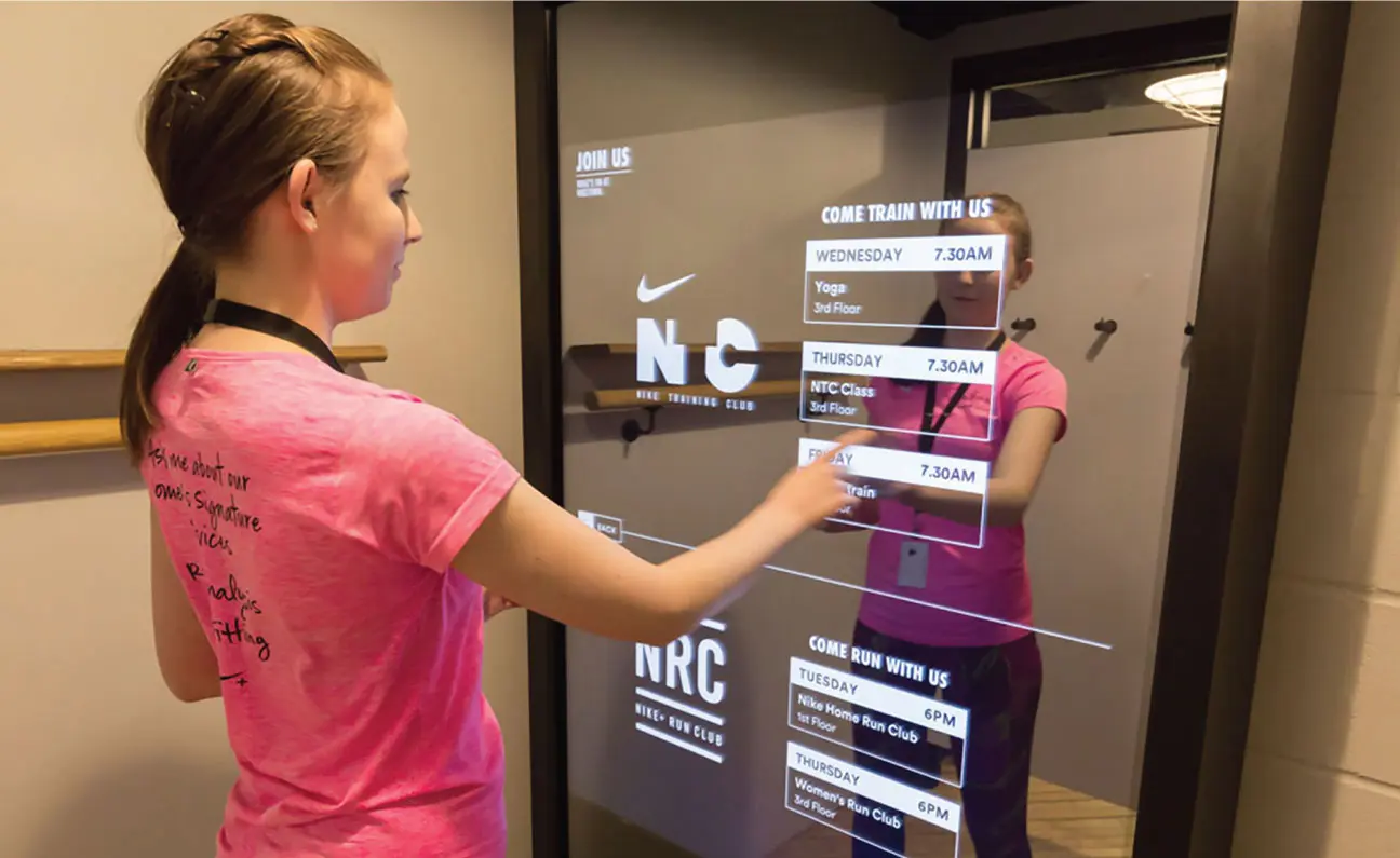 Curved glass display with projected capacitive touch film sensor layer